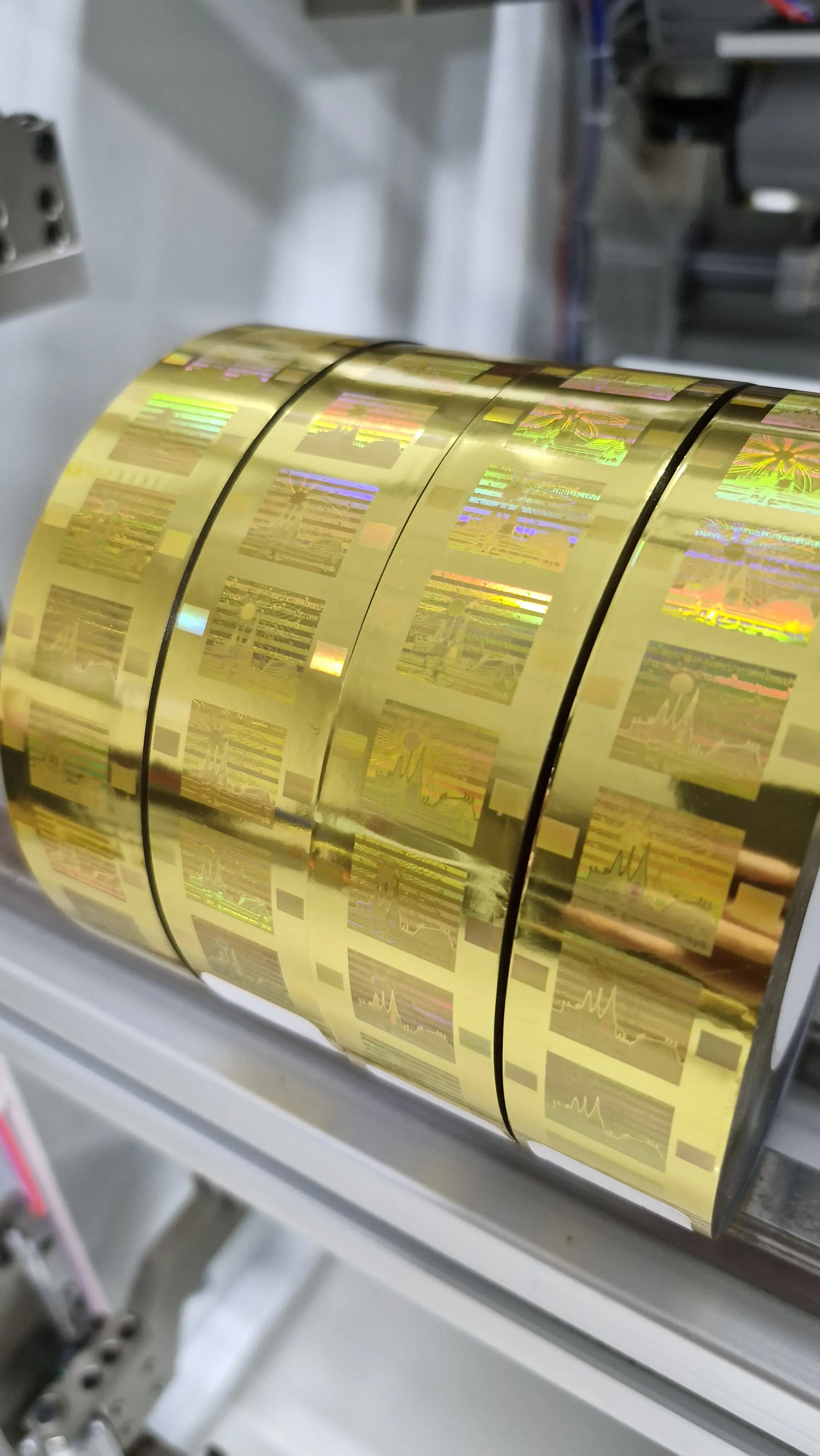 Roll of gold holographic foil