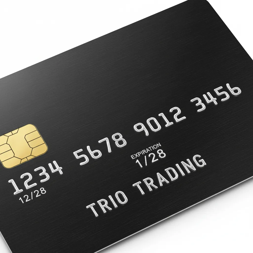 Payment card with foil-tipped embossed numbers